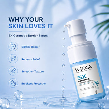 KOXA 5X Ceramide Barrier Serum & Moisturizer Combo | Hydrating Skin Barrier Care for Dry & Sensitive Skin