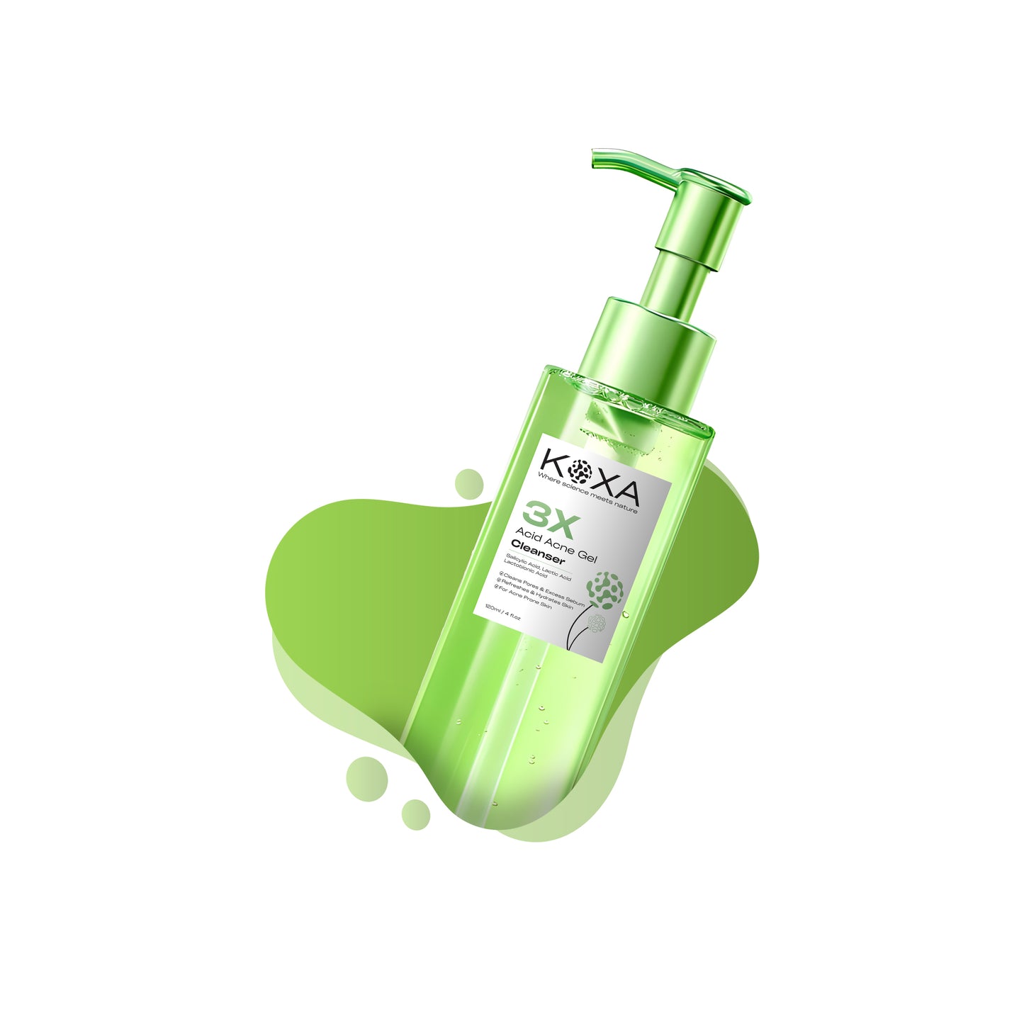 3X Acid Acne Gel Cleanser: Salicylic Acid & Cica for Active Acne