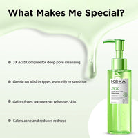 3X Acid Acne Gel Cleanser: Salicylic Acid & Cica for Active Acne