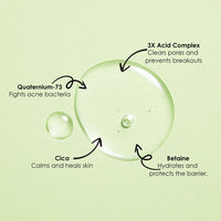 3X Acid Acne Gel Cleanser: Salicylic Acid & Cica for Active Acne