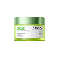 Green jar of 3X acid anti-acne gel moisturizer with salicylic acid and botanical ingredients