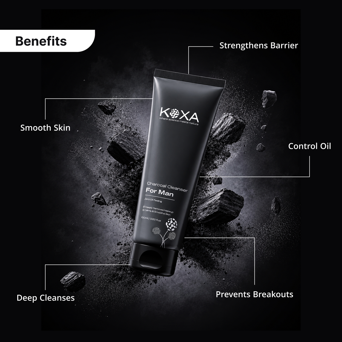 Charcoal Face Wash for Men 100ml